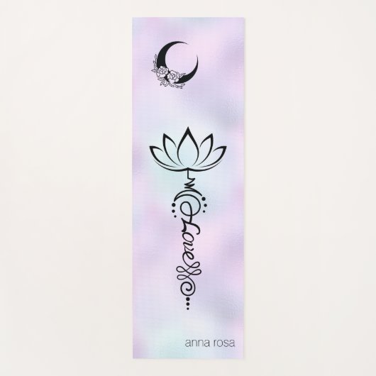 *~* Pastel Rainbow Nirvana Moon Flowers Crystal Yogamat (Voorkant)