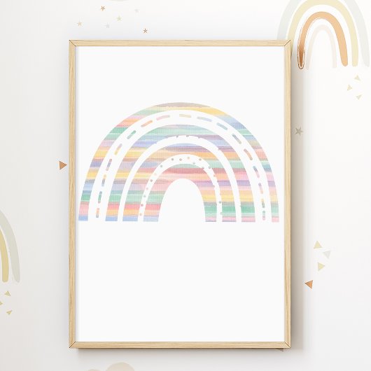 Pastel Rainbow Nursery Poster Kinder Room Print