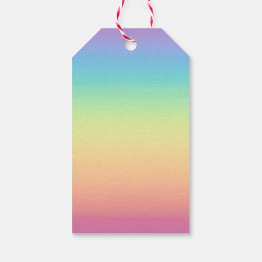 Pastel Rainbow Ombre, aangepast Cadeaulabel (Achterkant)