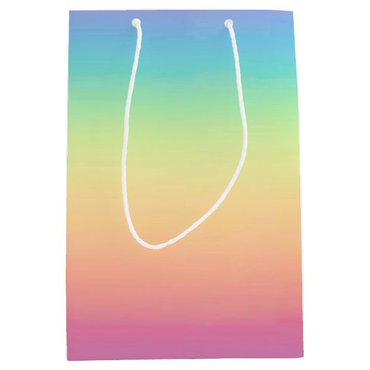 Pastel Rainbow Ombre, aangepast Medium Cadeauzakje (Voorkant)