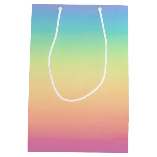 Pastel Rainbow Ombre, aangepast Medium Cadeauzakje (Achterkant)