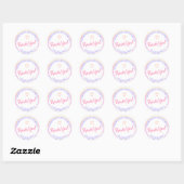 Pastel Rainbow Ombre Border Lijst Hartelijk dank v Ronde Sticker (Vel)