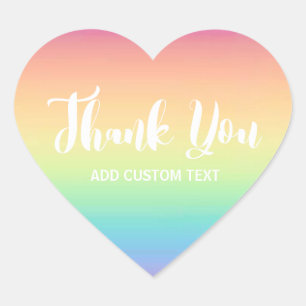 Pastel Rainbow Ombre Custom Bedankt Hart Sticker