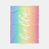 Pastel Rainbow Ombre Hallo gepersonaliseerd Fleece Deken (Voorkant)
