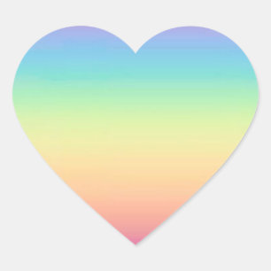 Pastel Rainbow Ombre Hart Sticker