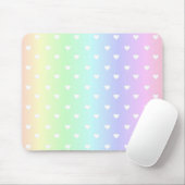Pastel Rainbow Ombre Hearts Patroon Muismat (Met muis)