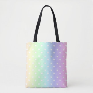 Pastel Rainbow Ombre Hearts Patroon Tote Bag