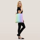 Pastel Rainbow Ombre Hearts Patroon Tote Bag (Op model)