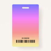 Pastel Rainbow Ombre Logo Barcode ID Sjabloon Card Badge (Achterkant)