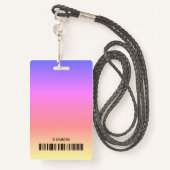 Pastel Rainbow Ombre Logo Barcode ID Sjabloon Card Badge (Achterkant met draagriem)
