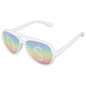 Pastel Rainbow Ombre Monogram op maat Aviator Zonnebril (Gekanteld)