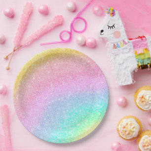 Pastel Rainbow Ombre Papieren Bordje