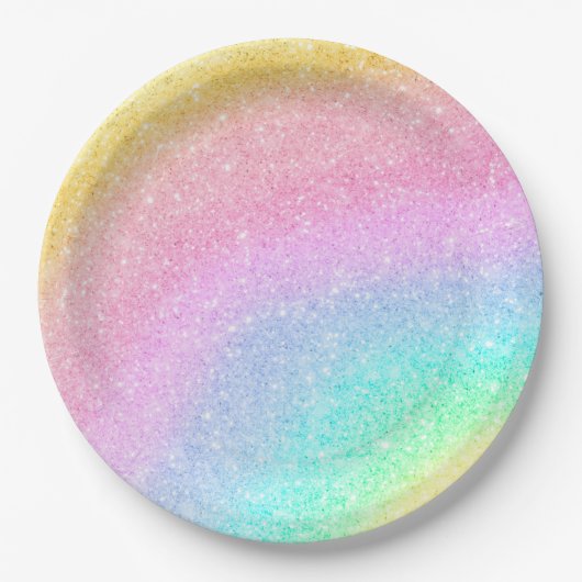 Pastel Rainbow Ombre Papieren Bordje (Voorkant)