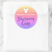 Pastel Rainbow Ombre Rhinestone Cake Pastry Label (Tas)