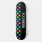 Pastel Rainbow Ombre Stars Persoonlijk Skateboard (Voorkant)