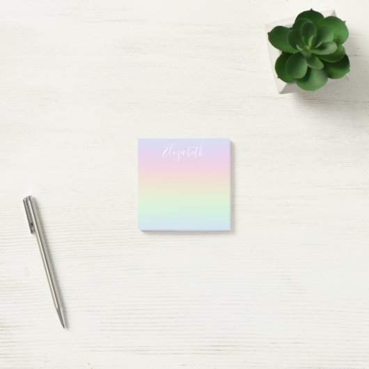 Pastel Rainbow Ombre Witte Kalligrafie Post-it® Notes (Kantoor)