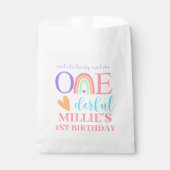 Pastel Rainbow ONEderful 1st Birthday Favoriete Ta Bedankzakje (Voorkant)