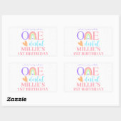 Pastel Rainbow ONEderful 1st Verjaardag Stickers (Vel)