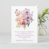 Pastel Rainbow Orchids bruiloft Bedankt Opmerking (Staand voorkant)