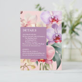 Pastel Rainbow Orchids Details Behuizing Kaarten RSVP Kaartje (Staand voorkant)