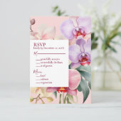 Pastel Rainbow Orchids RSVP Response Kaart (Staand voorkant)