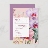 Pastel Rainbow Orchids RSVP Response Kaart (Voorkant / Achterkant)