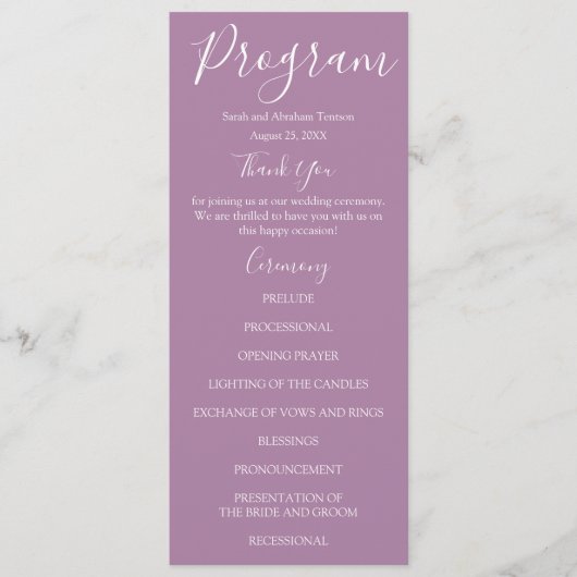 Pastel Rainbow Orchids Trouwprogramma's Menu (Voorkant)