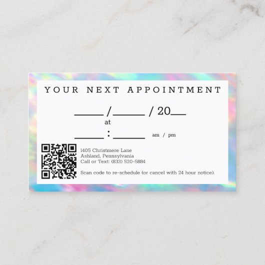 Pastel Rainbow Paint Swash Chique Logo Afspraak Visitekaartje (Achterkant)