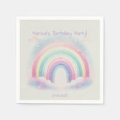 Pastel Rainbow Paper servetten – Verjaardagsfeest (Voorkant)