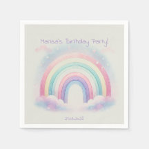 Pastel Rainbow Paper servetten – Verjaardagsfeest