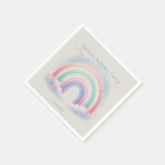 Pastel Rainbow Paper servetten – Verjaardagsfeest (Hoek)