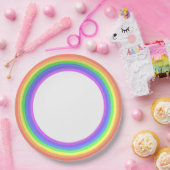 Pastel Rainbow Party Papieren Bordje (Feest)