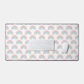 Pastel Rainbow-patroon Bureaumat (Keyboard & Muis)