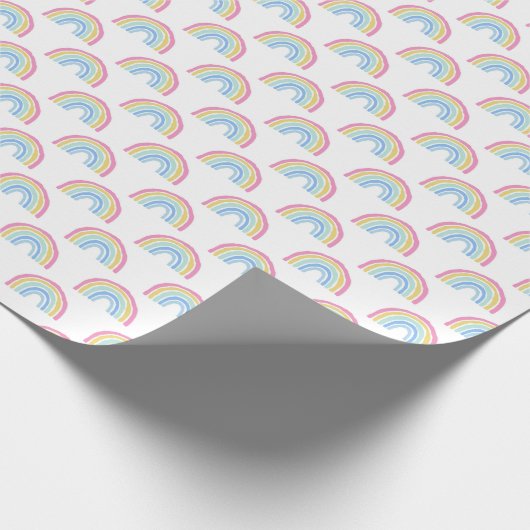 Pastel Rainbow-patroon Cadeaupapier (Hoek)