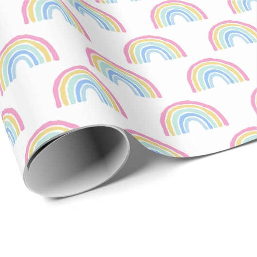 Pastel Rainbow-patroon Cadeaupapier (Rol Hoek)