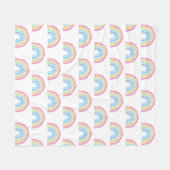 Pastel Rainbow-patroon Fleece Deken (Voorkant (Horizontaal))