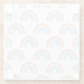Pastel Rainbow-patroon Glazen Onderzetter (Achterkant)
