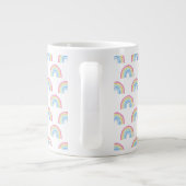 Pastel Rainbow-patroon Grote Koffiekop (Achterkant)