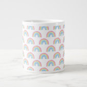 Pastel Rainbow-patroon Grote Koffiekop (Voorkant)