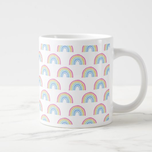 Pastel Rainbow-patroon Grote Koffiekop (Rechts)