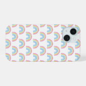 Pastel Rainbow-patroon iPhone 15 Case (Achterkant horizontaal)