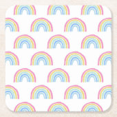Pastel Rainbow-patroon Kartonnen Onderzetters (Voorkant)