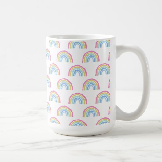 Pastel Rainbow-patroon Koffiemok (Rechts)