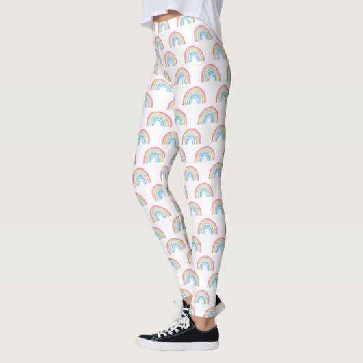 Pastel Rainbow-patroon Leggings (Links)
