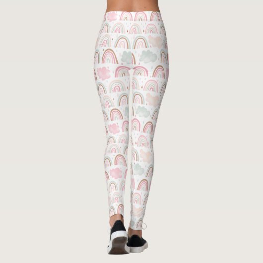 Pastel Rainbow-patroon Leggings (Achterkant)