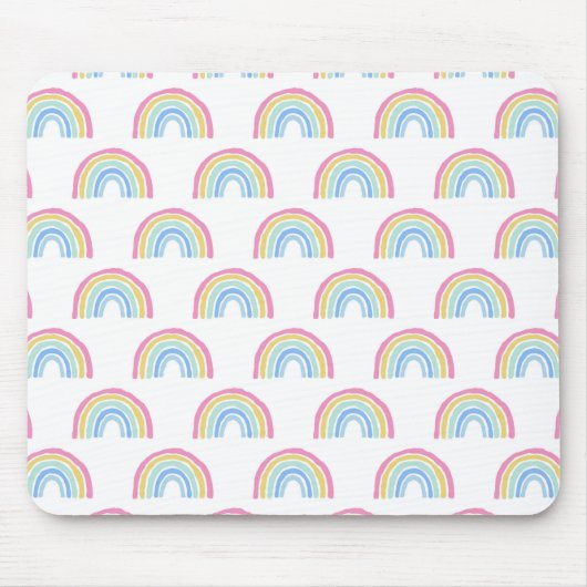 Pastel Rainbow-patroon Muismat (Voorkant)