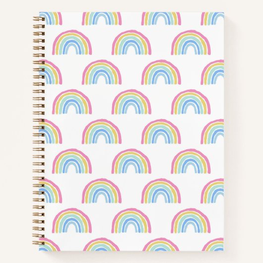 Pastel Rainbow-patroon Notitieboek (Voorkant)