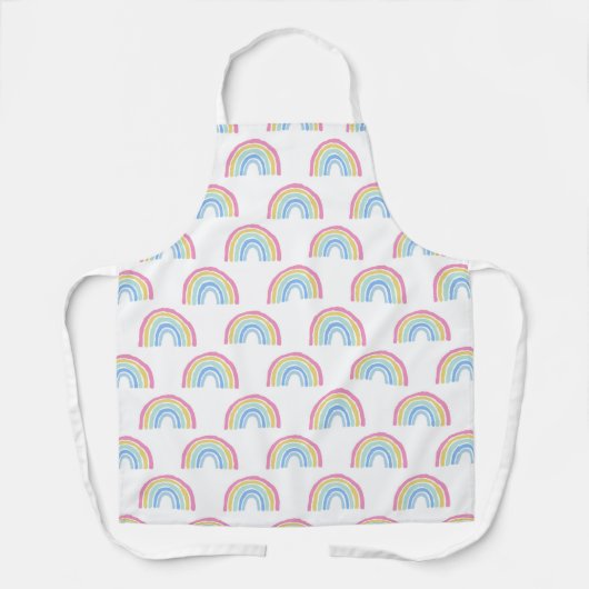 Pastel Rainbow-patroon Schort (Voorkant)