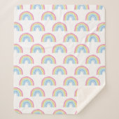 Pastel Rainbow-patroon Sherpa Deken (Voorkant)