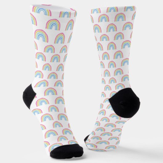 Pastel Rainbow-patroon Sokken (Gebogen)